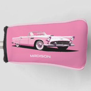 Custom Name Pink Classic Car Golf Head Cover