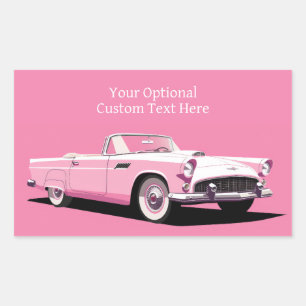 Custom Name Pink Classic Car Sticker