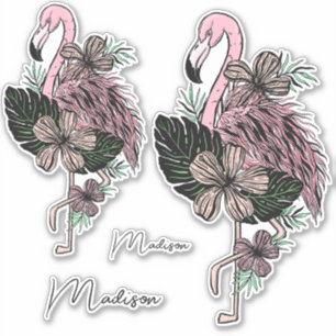 Custom Name Pink Flamingos