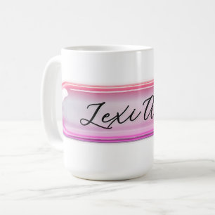 Custom Name Pink Glass Effect   Personalized Coffee Mug
