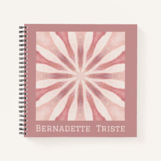 Custom Name Pink Modern Floral Chic Pretty Girly  Notebook