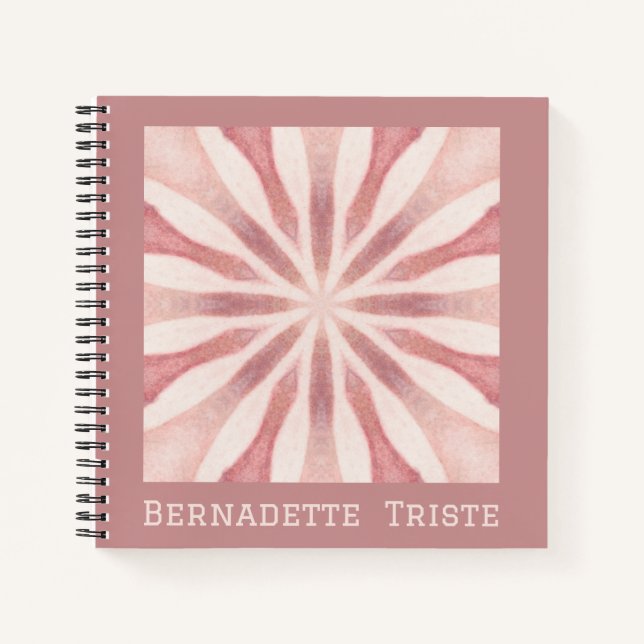 Custom Name Pink Modern Floral Chic Pretty Girly  Notebook (Front)