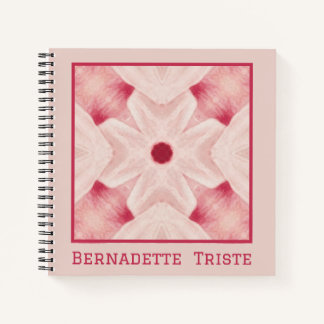 Custom Name Pink Modern Floral Chic Pretty Girly  Notebook