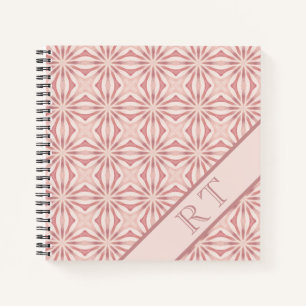 Custom Name Pink Modern Floral Chic Pretty Girly Notebook