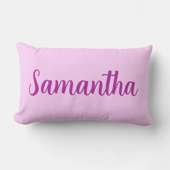 Custom Name pink  – Personalized  Lumbar Pillow (Front)
