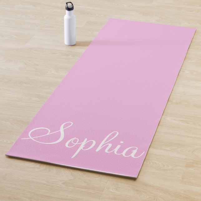 Custom Name Pink Yoga Mat (In Situ)