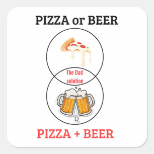 Custom Name Pizza and Beer Funny Sticker