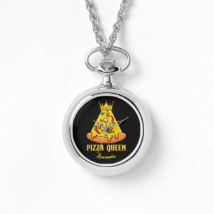 Custom Name Pizza Queen Watch