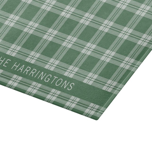 Custom Name Plaid / Tartan Pattern Cutting Board (Corner)
