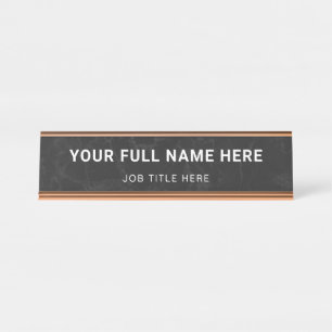 Custom Name Plate for Office Desk with Name and Ro