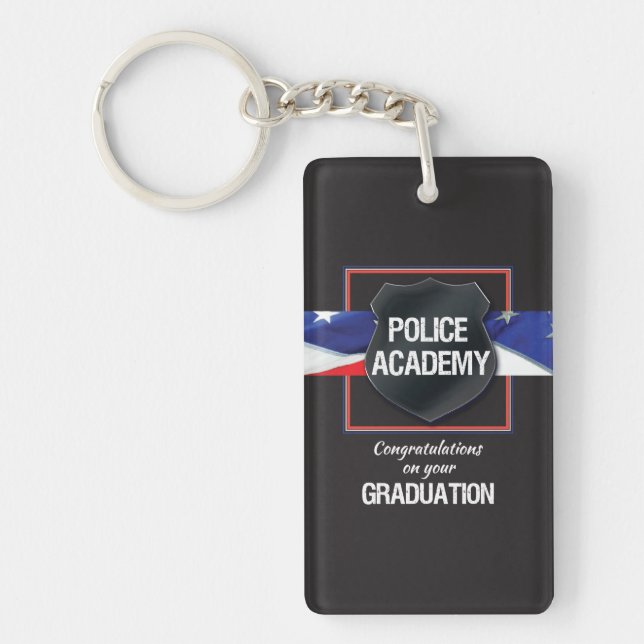 Custom Name, Police Academy Graduation Keychain (Front)