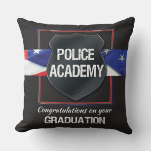 Custom Name, Police Academy Graduation Throw Pillow