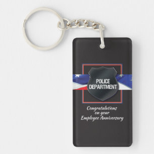Custom Name, Police Employee Anniversary Keychain