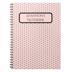 Custom Name Polka Dot Notebook, Personalized Notebook