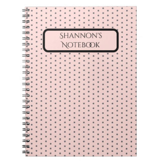 Custom Name Polka Dot Notebook, Personalized Notebook