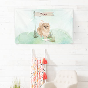 Custom Name Pommeranian Pet Dog Banner