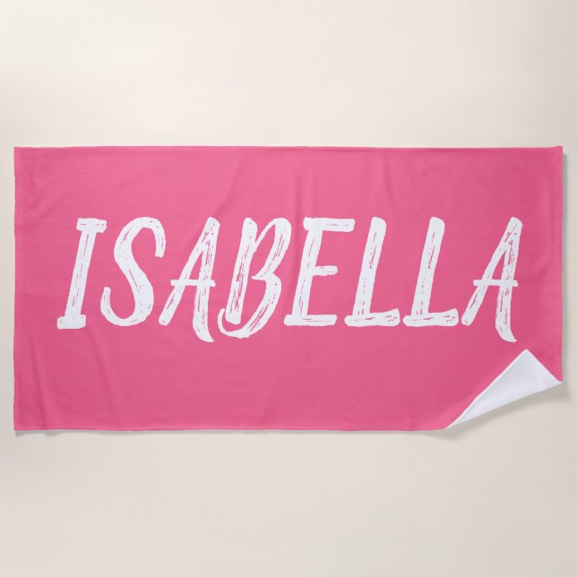 Custom Name Pool Birthday Personalized Vacation Beach Towel (Front)