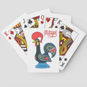 Custom Name Portugese Rooster Playing Cards