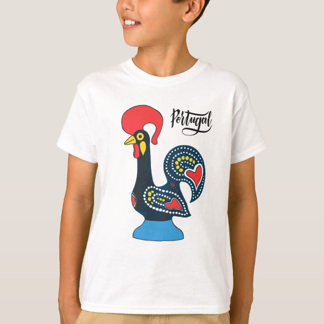 Custom Name Portugese Rooster T-Shirt (Front)