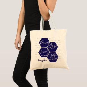 Custom Name POWER LOVE SOUND MIND Christian Tote Bag