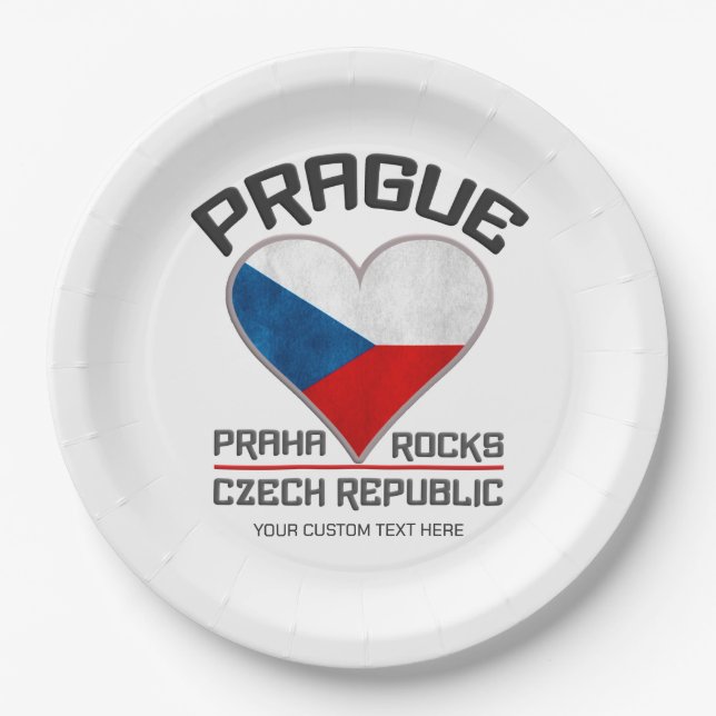 Custom name PRAGUE Paper Plate (Front)