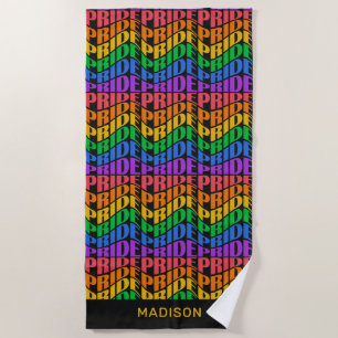 Custom Name Pride Beach Towel