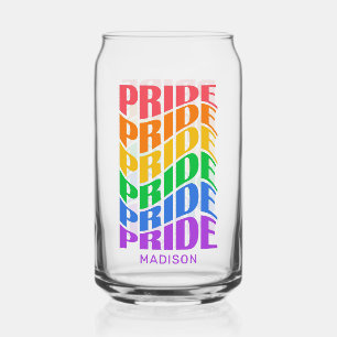 Custom Name Pride Can Glass