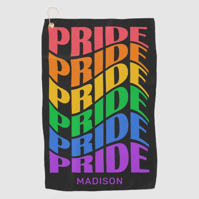 Custom Name Pride Golf Towel (Front)