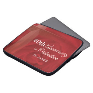 Custom Name Priest Anniversary Ordination Red Rose Laptop Sleeve