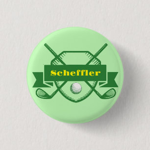 Custom Name Pro Golf Player Fan Club 1 Inch Round Button