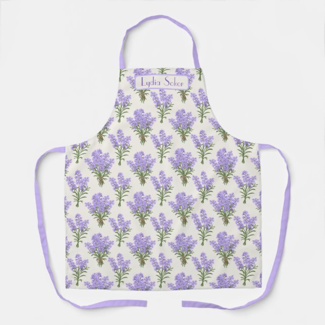 Custom Name Provence Lavender  Apron (Front)