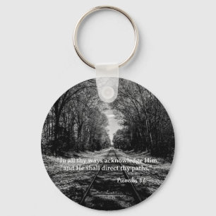 Custom Name Proverbs Scripture “In All Thy Ways…” Keychain