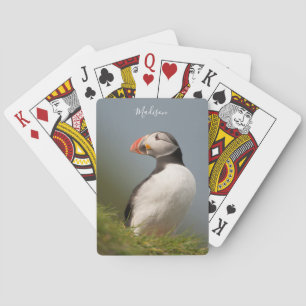 Custom name Puffin playing cards