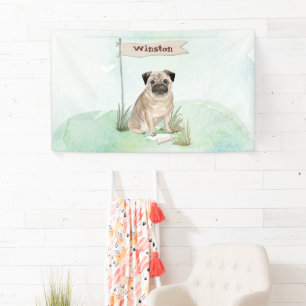 Custom Name Pug Pet Dog Banner
