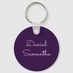 Custom Name Purpule Personalized  Keychain