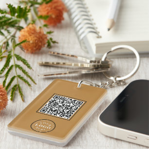 Custom Name & QR Code Rectangle Keychain (2-Sided)