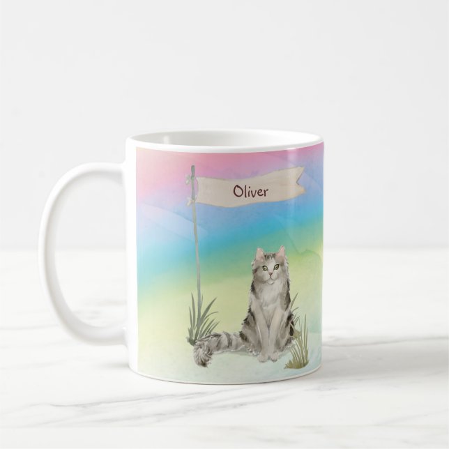 Custom Name Ragamuffin Cat Pet Coffee Mug (Left)