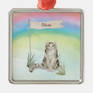 Custom Name Ragamuffin Cat Pet Metal Ornament