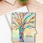 Custom Name Rainbow-Coloured Tree  Planner<br><div class="desc">This unique Planner is decorated with a rainbow-coloured tree and a watercolor background. The original design was made in mosaic using tiny pieces of brightly coloured glass. Customize it with your name and year. Use the Design Tool option to change the text size, style, or colour. Because we create our...</div>