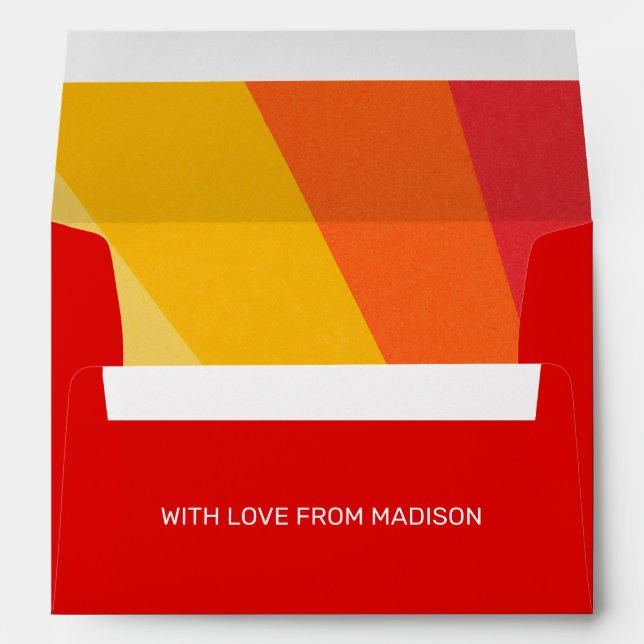 Custom Name Rainbow Colours Envelope (Back (Bottom))