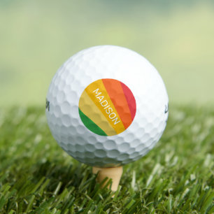 Custom Name Rainbow Colours Golf Balls