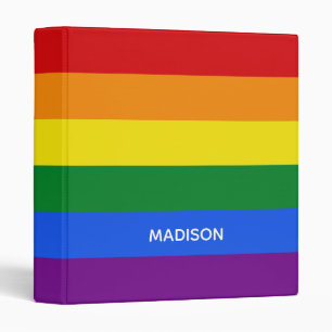 Custom name Rainbow Flag binders