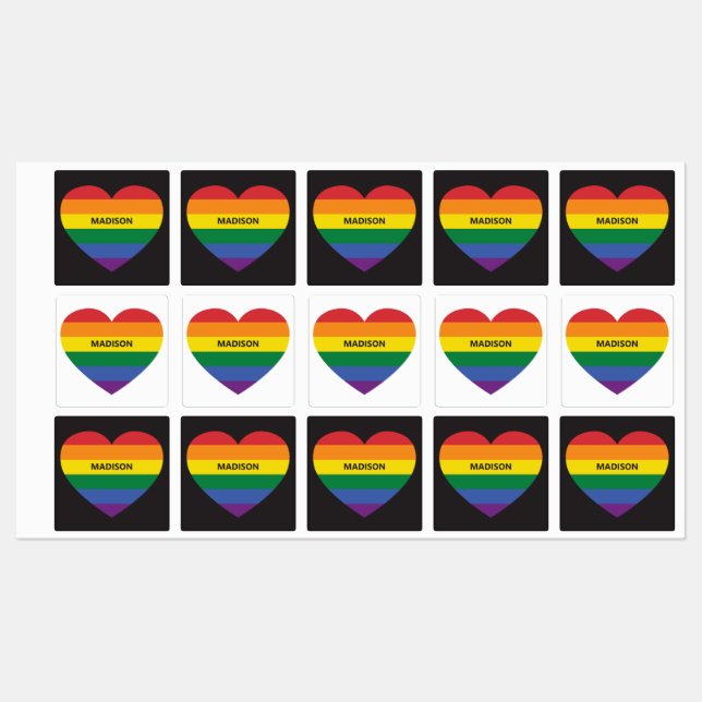 Custom Name Rainbow Heart (Sheet)