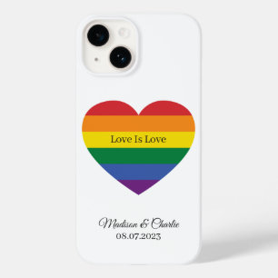 Custom Name Rainbow Heart Case-Mate iPhone 14 Case