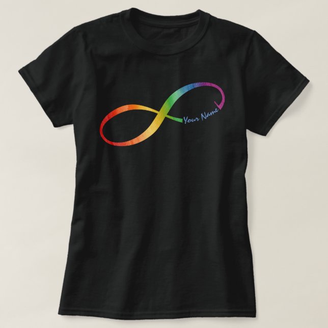 Custom Name Rainbow Infinity T-Shirt (Design Front)