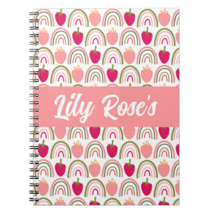 Custom Name Rainbow pattern kids Notebook