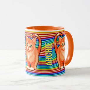 Custom name rainbows and kitten Mug. Coffee Mug