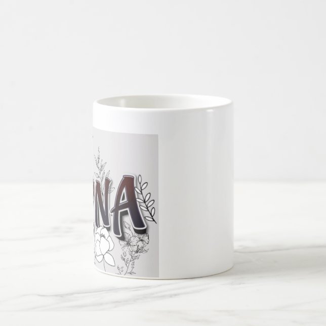 Custom Name Rana Floral Mug | Personalized Monogra (Center)