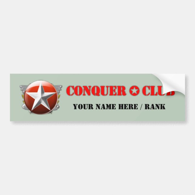 Custom Name/Rank Bumper Sticker (Front)