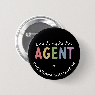 Custom Name Real Estate Agent   Realtor Gifts 2 Inch Round Button